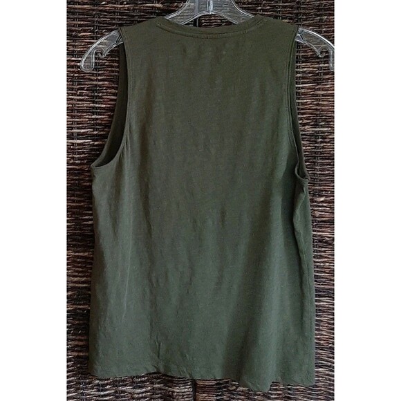 Madewell Whisper V-Neck Pocket Tank Top Small Green Minimalist Staple Basic Boho - Picture 2 of 6
